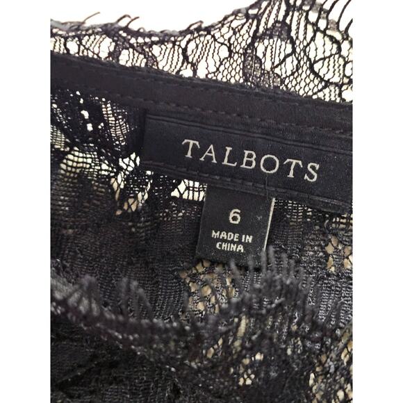 Talbots Chantilly Lace Overlay Womens Sz 6 Sheer Whimsigoth Fairy Grunge Black - Picture 4 of 6